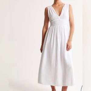 Abercrombie Crinkle Textured Smocked Waist Maxi Dress